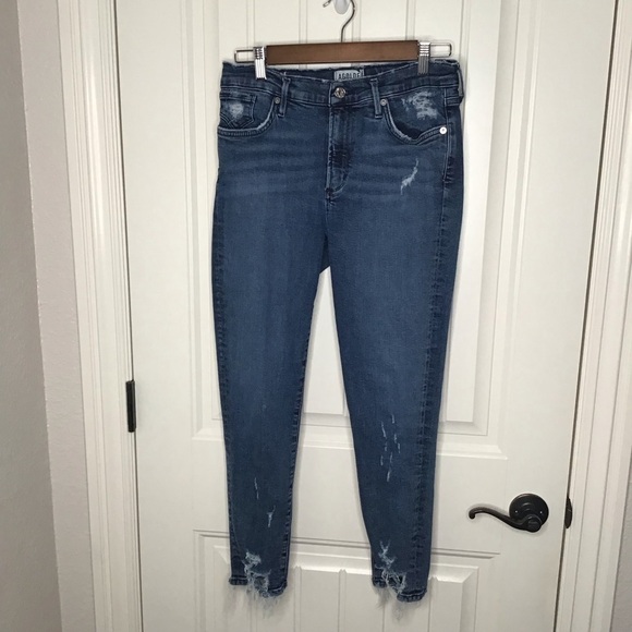 AGOLDE Sophie Distressed High Rise Crop Skinny Jeans Size 31. - Picture 2 of 11